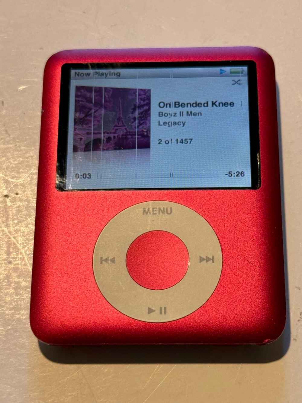 iPod Nano A1236 8GB Red Tested Battery 8-10Hr w/Charg-1457-Songs Read Info Blw!